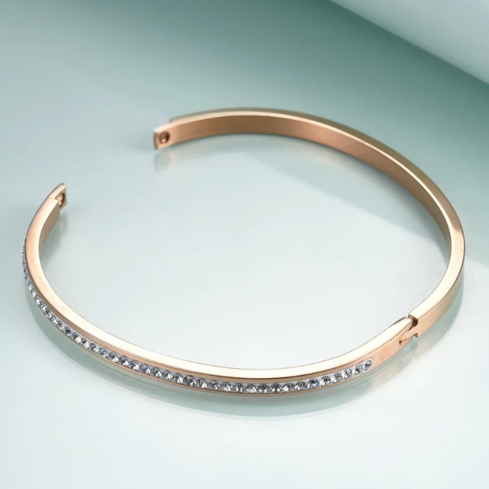 Rose Gold Filled Cubic Zirconia Bracelet - Picture 2 of 2